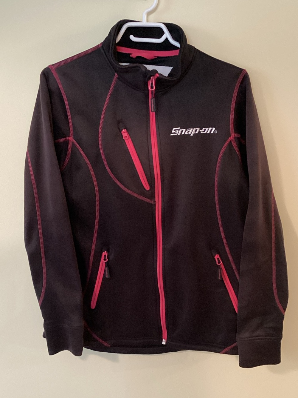 Snap-on Women’s Black Utility Jacket with Pink Trim